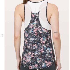 Lululemon Top Women’s Sculpt Tank Stencil Blossom Red Multi Floral Mesh Yoga